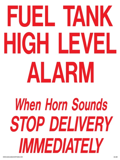 [AS-46D] AS-46D - 12" x 16" Metal - Fuel Tank Level - Red on White Aluminum